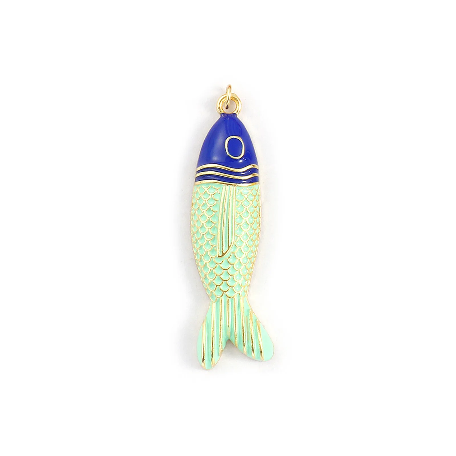 1pc Messing Charms Gold Farbe Ozean Fisch Tier Mehrfarbige Emaille Anhänger Für DIY Halskette Ohrring Schmuck Erkenntnisse 5,6 cm x 1,5 cm – Detail 5