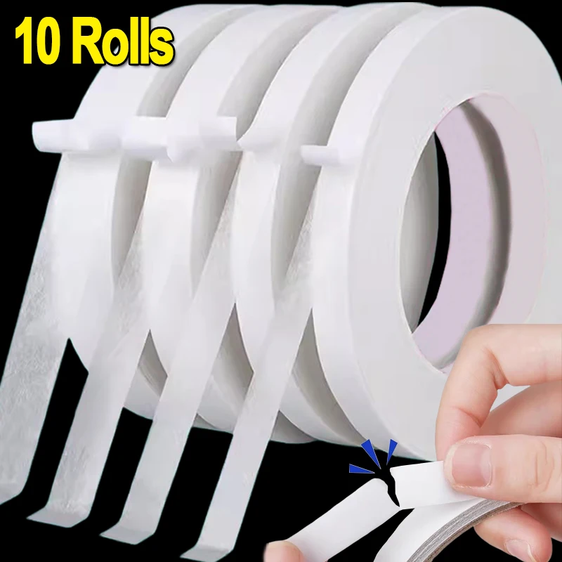 10 Rolls Double Sided Tape 8M Ultra-thin Strong Adhesive Tape Home Office  School Double Sided Tape Strips Craft Sticky Paper - AliExpress