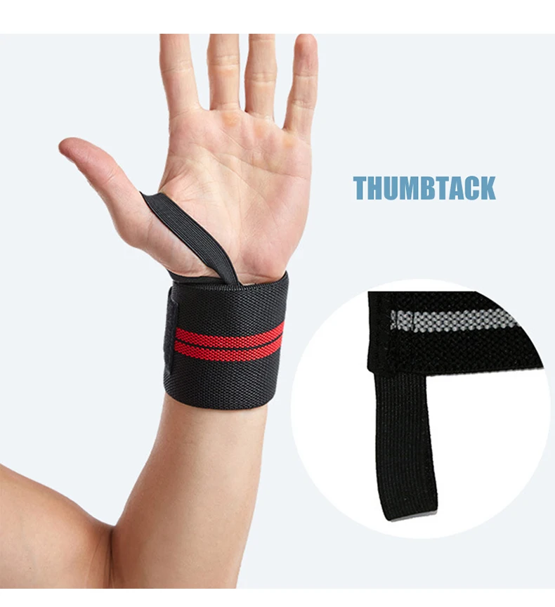 Description Picture 4 of itemFitness Sport Wrist Strap Weight Lifting Push Up Power Winding Wrist Strap Wicking Sweat Power Strap Hard Stretching Wrist Brace