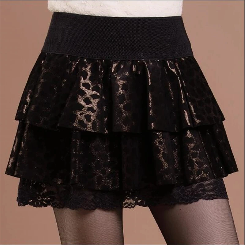 Genuine Leather new autumn winter fashion casual plus size brand female women girls mini skirt