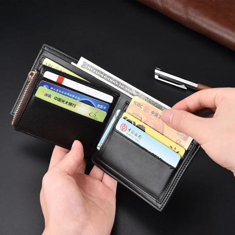 PU Leather Wallet Men's PU Leather Business Multi-Card Wallet