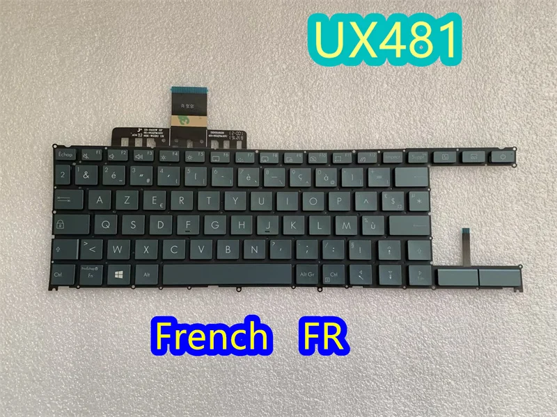 Teclado do Portátil Espanhol Latino Russo Inglês Francês para Asus Ux481 Ux481f Ux4000 Ux4000fl com Retroiluminação - Imagem 4