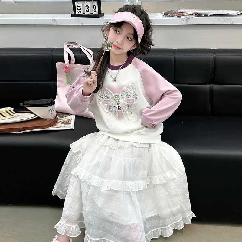 여아용 화이트 스커트, 용수철 여름 패션 원피스, 심플 캐주얼 스타일, 올매치 스커트, 한국 심플 스타일, 2024 신상