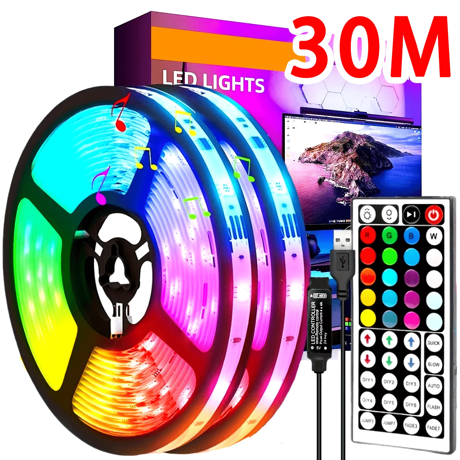 USB LED strip light APP control IR Bluetooth tape RGB IR self-adhesive TV backlight remote lamp diode lights