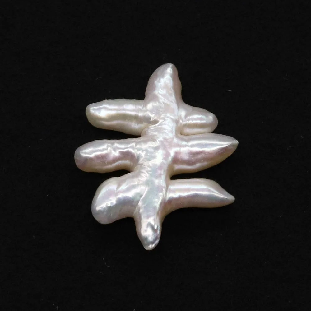 

Natural Freshwater Pearls Loose Beads Irregular None Hole Feng Font Shaped Pearl Beads for DIY Jewelry Making Necklace Earrings