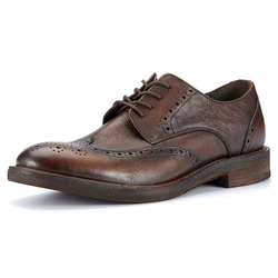New Trend Full-grain Genuine Leather Soft Comfortable Formal Dress Shoes for Men Business