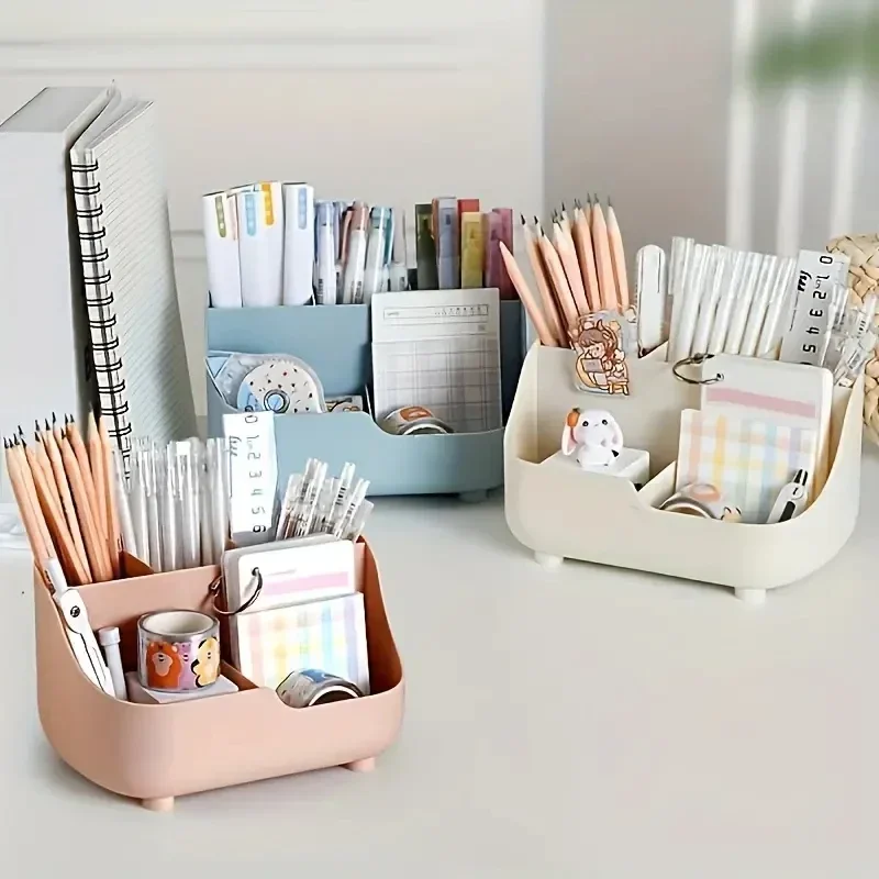 Five Grids Office Accessories Large Capacity Pen Holder Storage Desk Organizer Organizers Stationery Pencil School Supplies