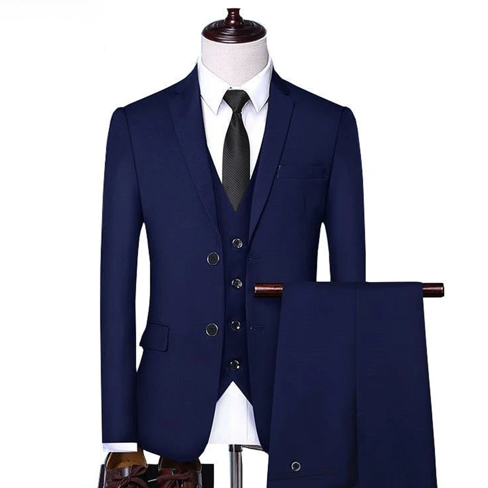 High Quality Suits For Men Wedding Elegant Blazers 3 Pieces 2 Set Jackets Vest Pants Business Formal Full Coats 2025