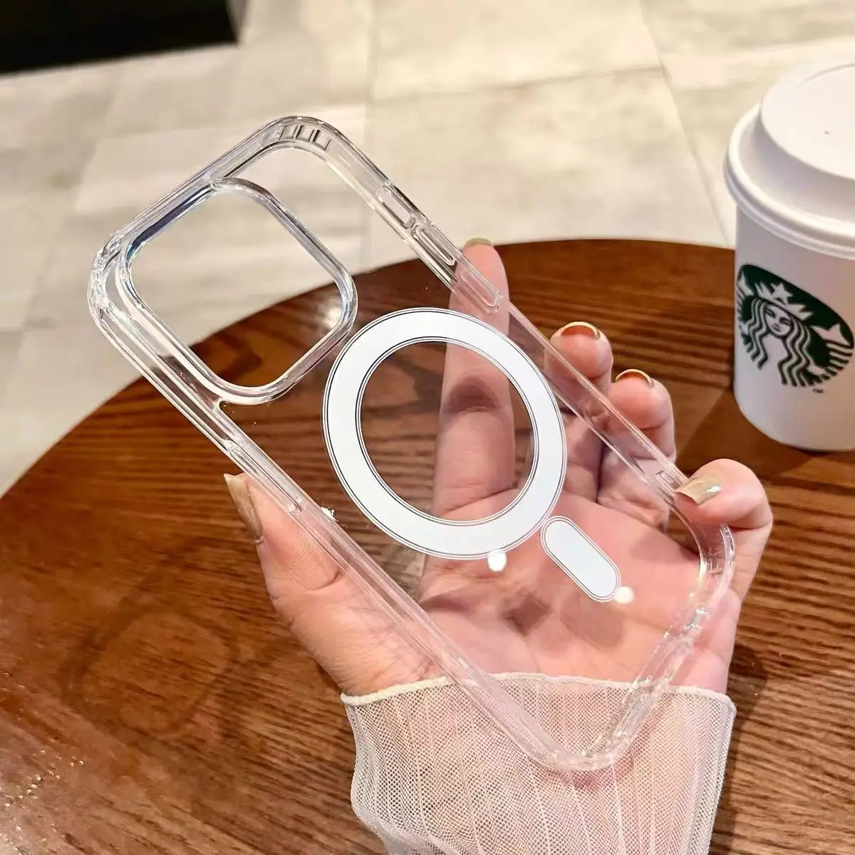 حافظة كريستال مقاومة للصدمات لهاتف Magsafe المغناطيسي لهاتف آيفون 17 16 15 14 Plus 13 12 11 Pro Max 16e غطاء شحن لاسلكي شفاف