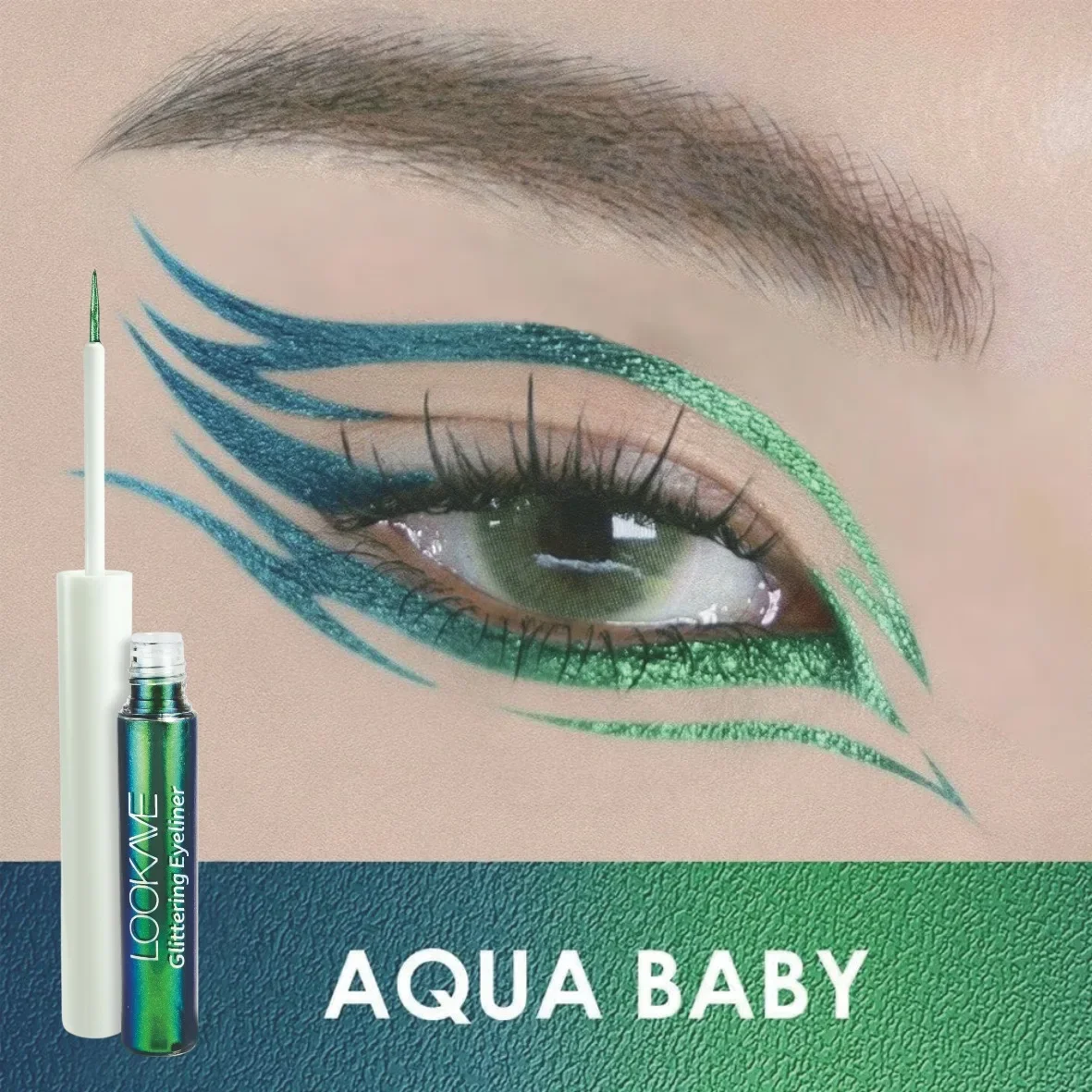 Shiny Chameleon Green Liquid Eyeliner Metallic Eyeshadow Multicolor Eye Liner Pearlescent Polarized Glitter Eye Pigment Makeup 4