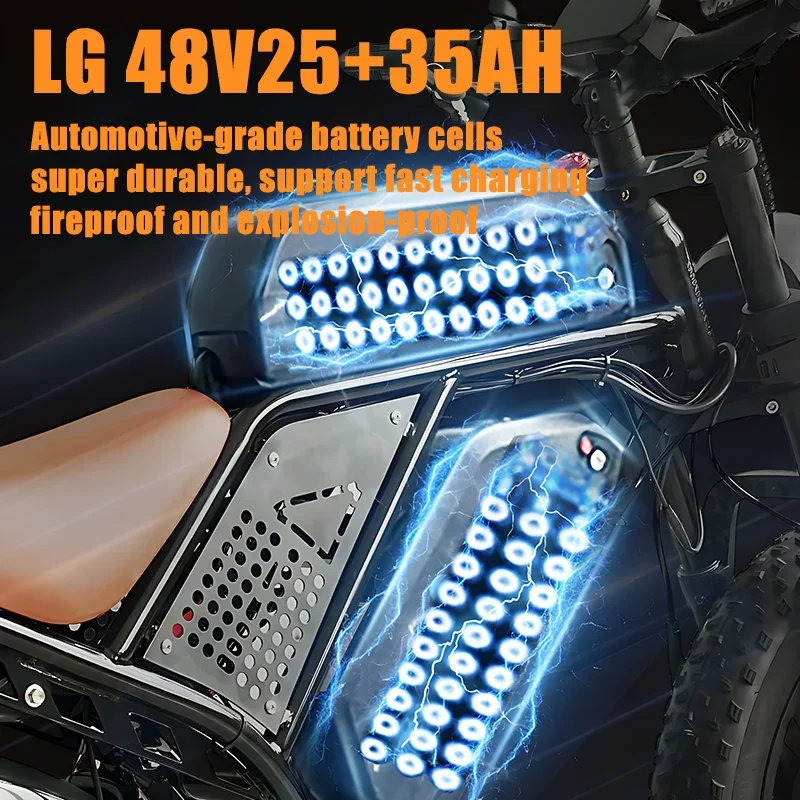 Deepower S8 Electric Bicycle Dual drive 3500W Dual Motor Electric Bike 48V 60AH Removable Battery 20 Inch Fat Tire Adult Ebike