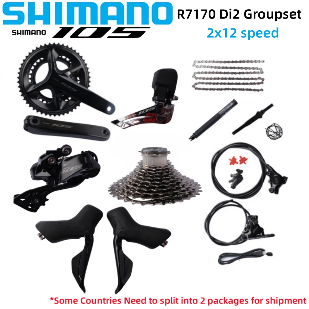 Shimano-クランクセット,ロードバイク用105,di2 r7170,2x12s