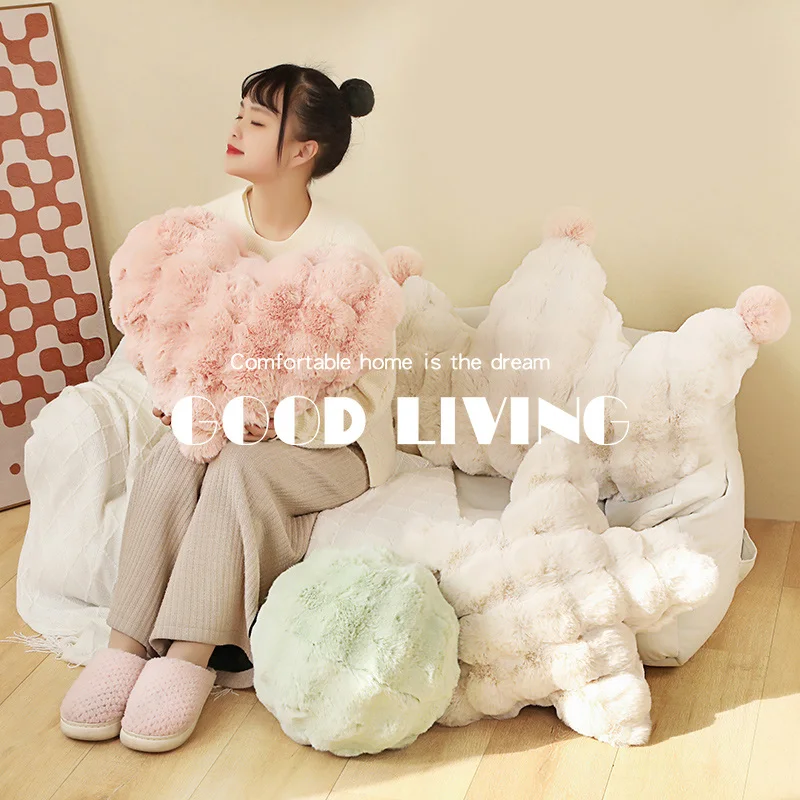 

INS Star Crown Pillow Toy Stuffed Soft Heart Ball Throw Pillow Cushion Home Sofa Decor Pillow Gift for Friend