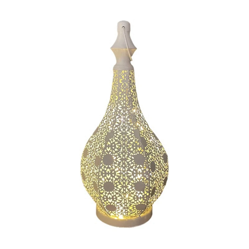 

Настольная Металлическая лампа в марокканском стиле, беспроводной светильник на батарейках с сказочными лампочками для рождества, дома, гостиной