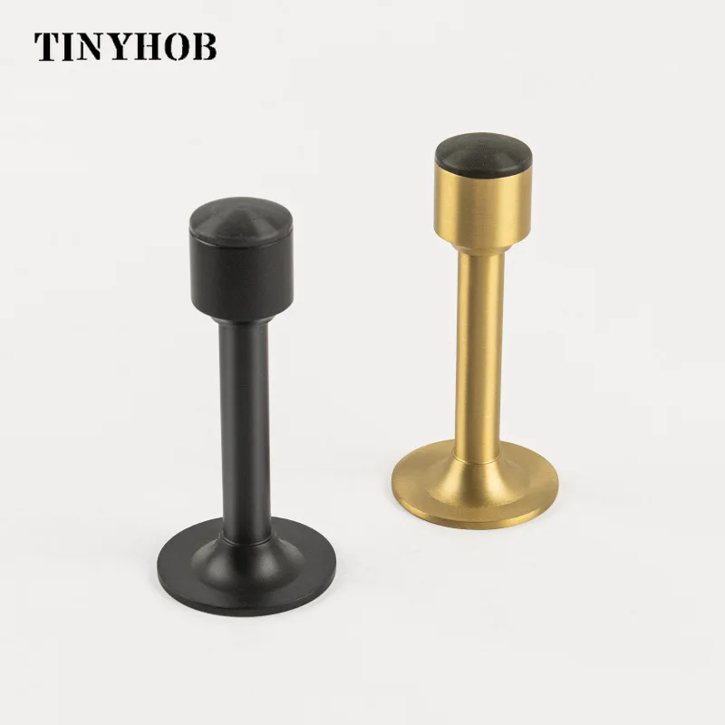 Brass Door Stops Non-Punch Wind-Proof Door Stopper Wall Mounted Floor Mounted Door Holder Furniture Door Hardware