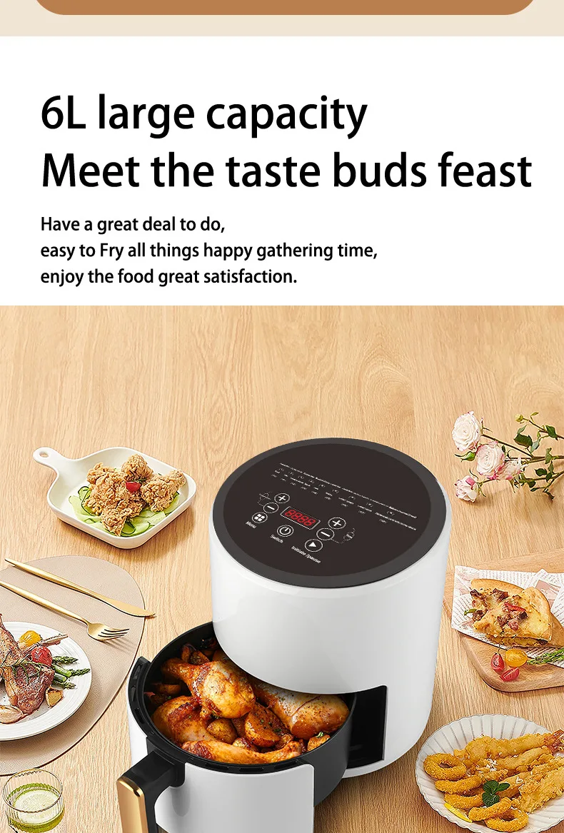 Multifunctional touch screen large capacity stainless steel electric fryer air fryer householdElectric Deep Fryers 6