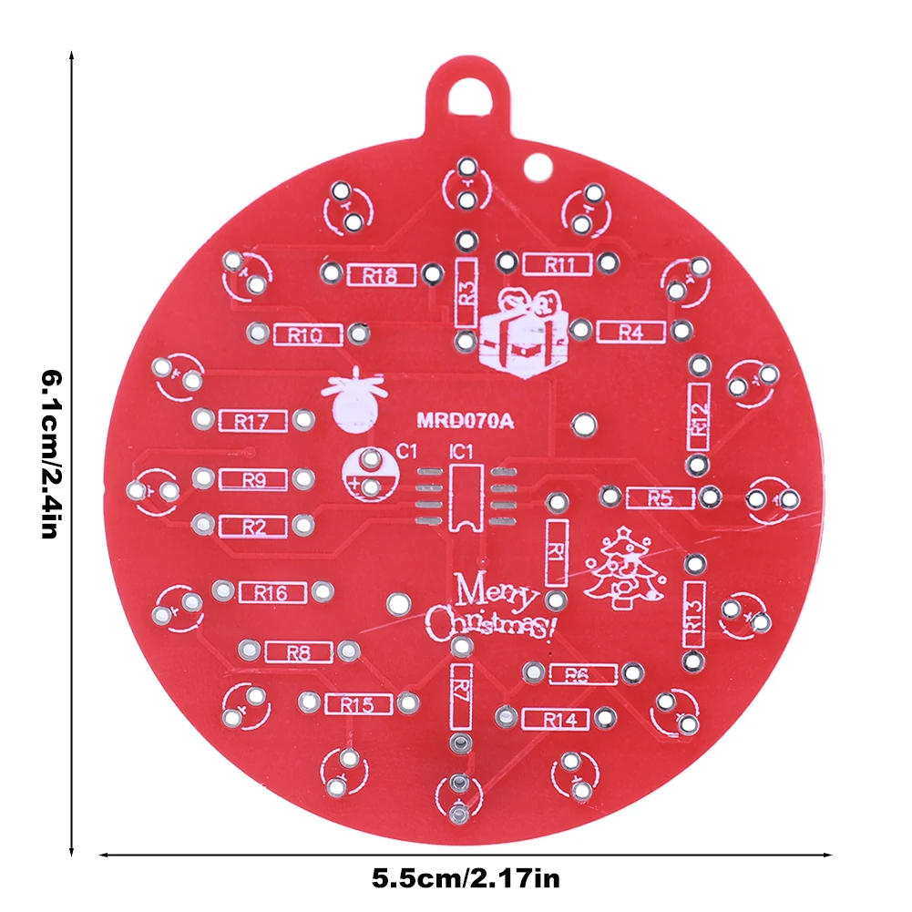 NE555 PCB Crcuit Ornaments Soldering Kit Red & Green LED Light Christmas Tree Soldering Kit for STEM Educational Valentine Day