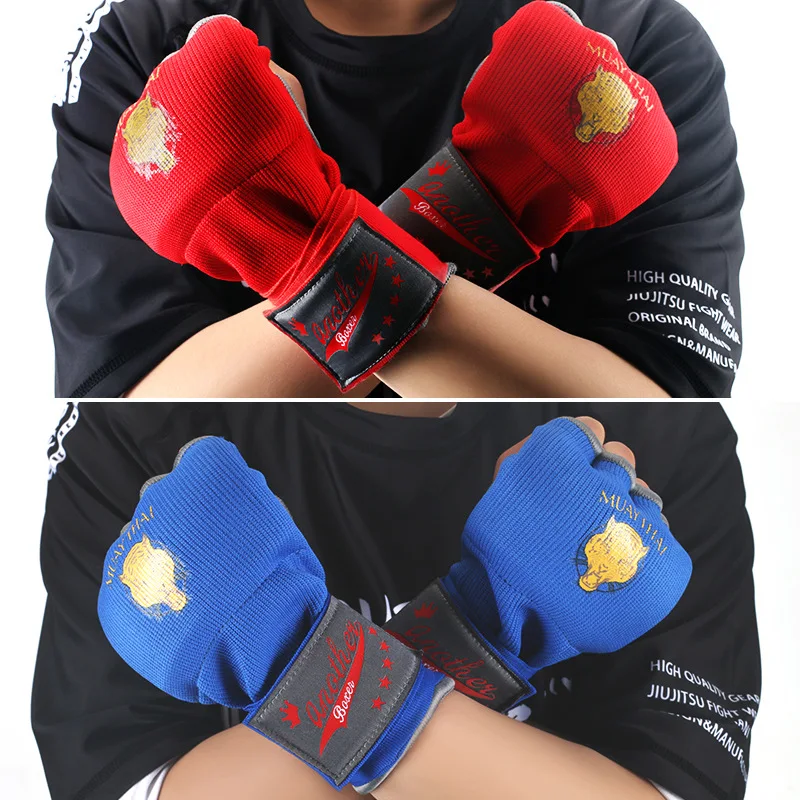 Gel Boxing Hand Wrap Gloves Adjustable Half Finger Gloves for Boxing Muay Thai MMA Kickboxing Martial Arts Hand Protective Gear