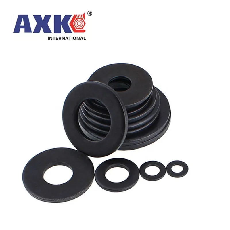M2 M2.5 M3 M4 M5 M6 M8 M10 M12 M14 M16 M20 M22 M24 GB97 DIN125 Black Grade 8.8 Carbon Steel Flat Washer Plain Gasket Pad 5/50pcs carbon steel washers