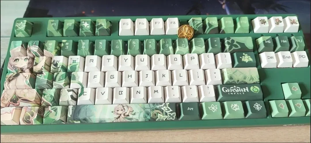 Genshin Impact Nahida Keycaps Anime Keycap Perfil Cereja Pbt Sublimação Dye Teclado Mecânico Jogos mx Switch - Imagem 3