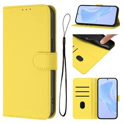 Luxury Leather Wallet Flip Cover with Magnetic Buckle and Premium Handcrafted Finish - Xiaomi Poco C85 (Yellow(YB PT01))
