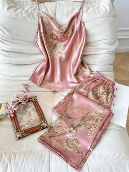 Fashion Cherry Print Women Pajamas Set Elegant Top and Shorts Sleepwear Casual and Comfortable Loungewear for Daily Comfort 1