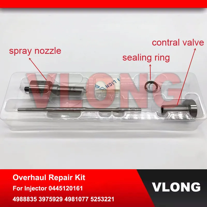 

Spare Parts Nozzle DLLA143P2155 Common Rail Repair Kits F00RJ01714 F00RJ02004 For Cummins 0445120161 4988835 3975929 4981077