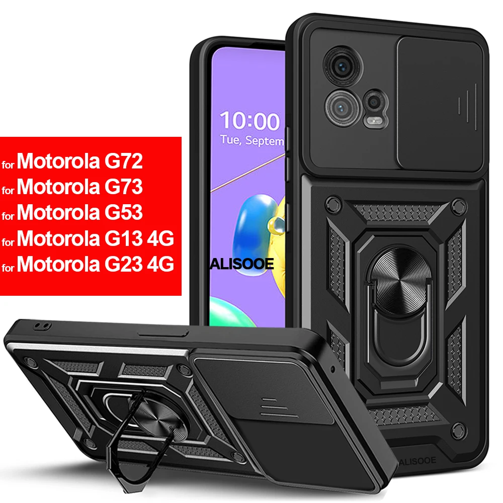 For Motorola G72 G73 G71 Case Slide Lens Protect Cover For Moto G53 G13