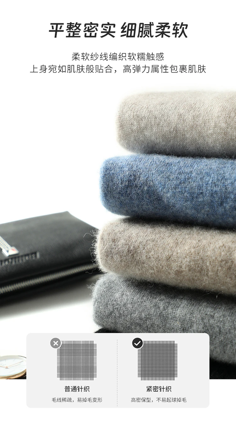 قميص بولو رجالي قصير الأكمام من الكشمير 100٪ للأعمال والملابس غير الرسمية، سترة للربيع والصيف