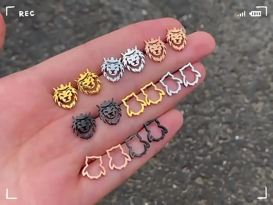 Корейские модные серьги в виде кошек для девочек кавайные Животные Собака слон