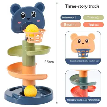 Baby Toys Rolling Ball Pile Tower Early Educational Toy For Babies Rotating Track Educational Baby Gift Stacking Toy For Kids 6