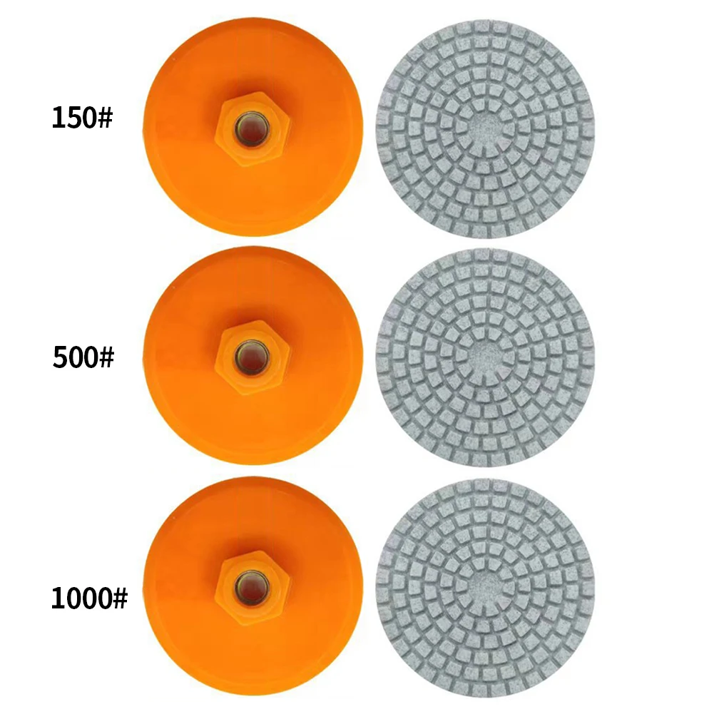 80mm 3 Inch Wet Dry Buff Disc 150-1000 Grit Diamond Flexible Grinding Discs M10 Abrasive Tool for Granite Stone Concrete Marble