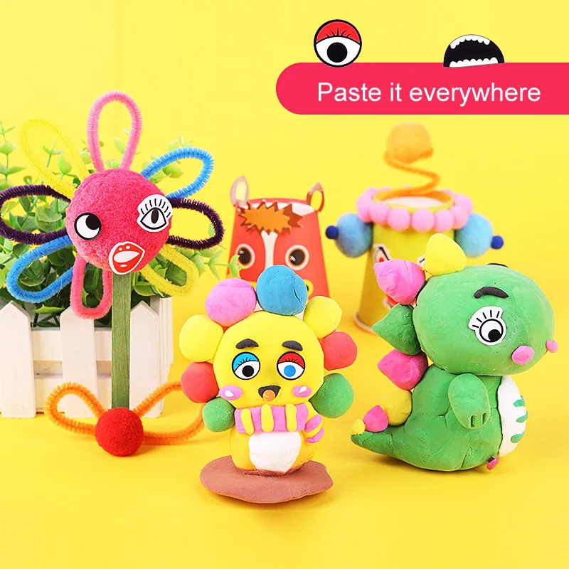 1000Pcs/Roll Cartoon Eyes Nose Mouth Stickers With Self Adhesive Children\'s Handmade DIY Creative Materials Decoration