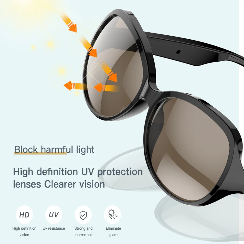 TWS Bluetooth Smart Audio Sunglasses for Men Women, UV Protection & Polarized  Glasses, Sports & Cycling, Open Ear - AliExpress