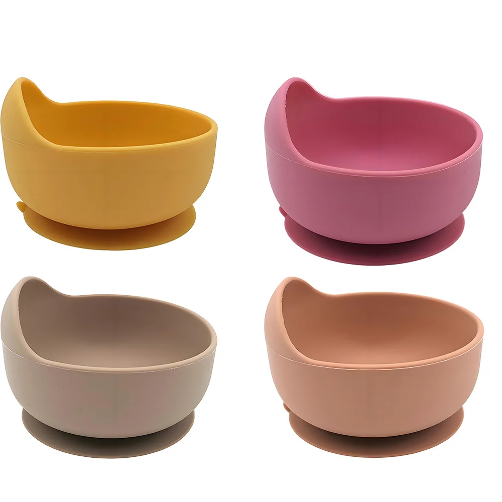 Children Silicone Suction Cup Bowl Feeding Tableware Infant Non-slip Training Learning to Eat Bowl Baby Complementary Bowl