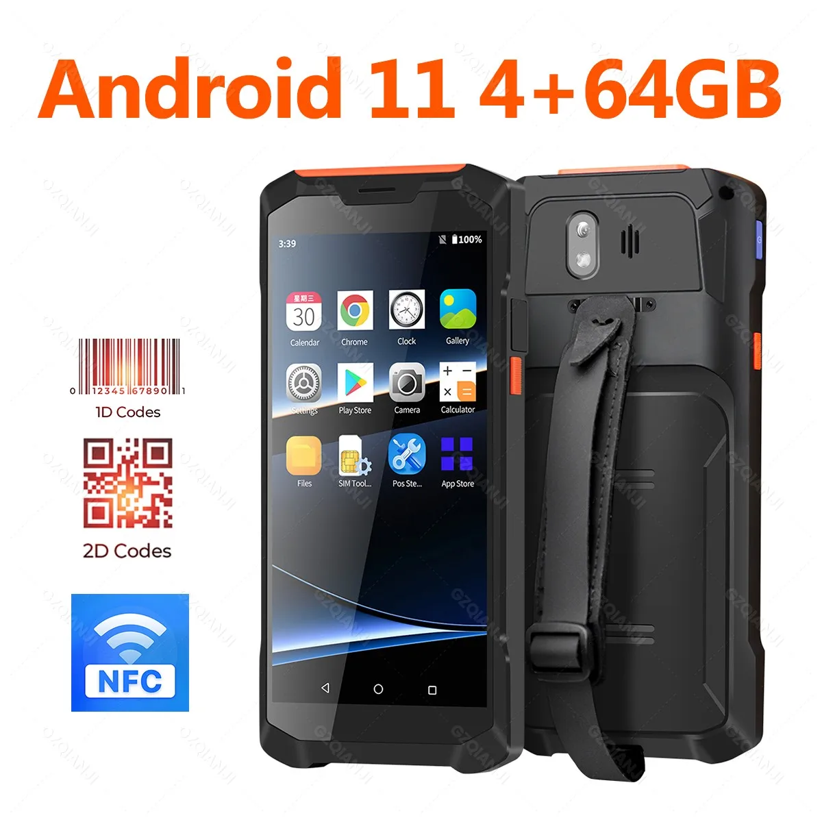 Android 12/11 PDA עם NFC RAM-4G ROM-64G סורק ברקודים Newland 1D 2D qr NFC קורא איסוף נתונים טרמינל Bluetooth WIFI 4G