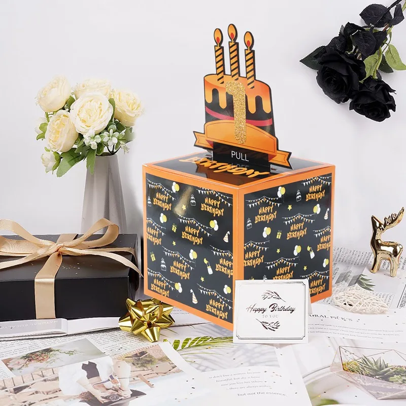 Birthday Money Gift Boxes with Pull-Out Happy Birthday Card, Fun Cash Surprise Packagin... - SKU MGB01127 - UGI Packaging