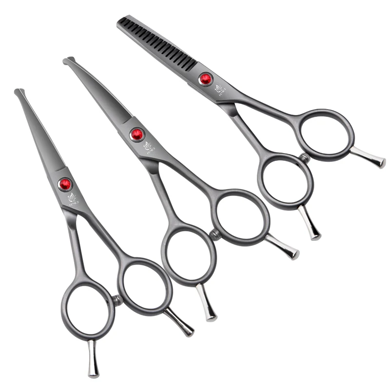 Dog Grooming Scissors Kit 4.5 inch Safely Round Tips Pet Dog Grooming Scissors Curved&Straight