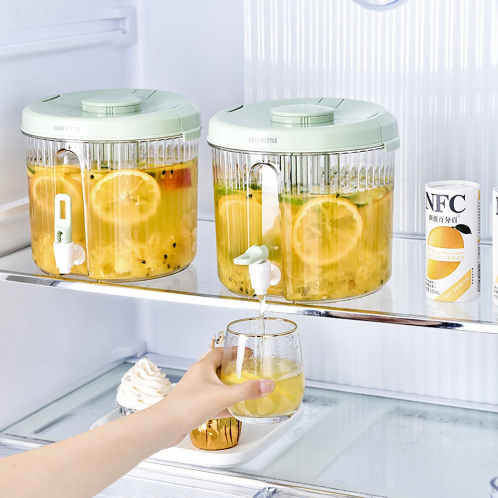 4L Leakproof Beverage Dispenser Large Capacity Cool Water Bucket with Spigot & Lid Outdoor Water Bucket Clear for Outdoor Travel