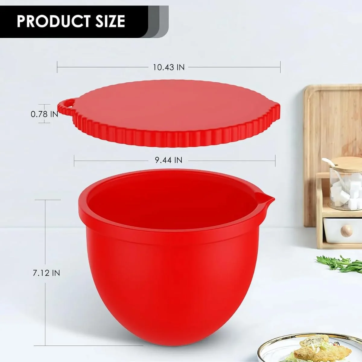 Revêtements En Silicone Pour Bol De Mixeur 5L - Lot De 3 Avec Couvercles - Compatibles KitchenAid - Résistants -40°C à 240°C - Noir