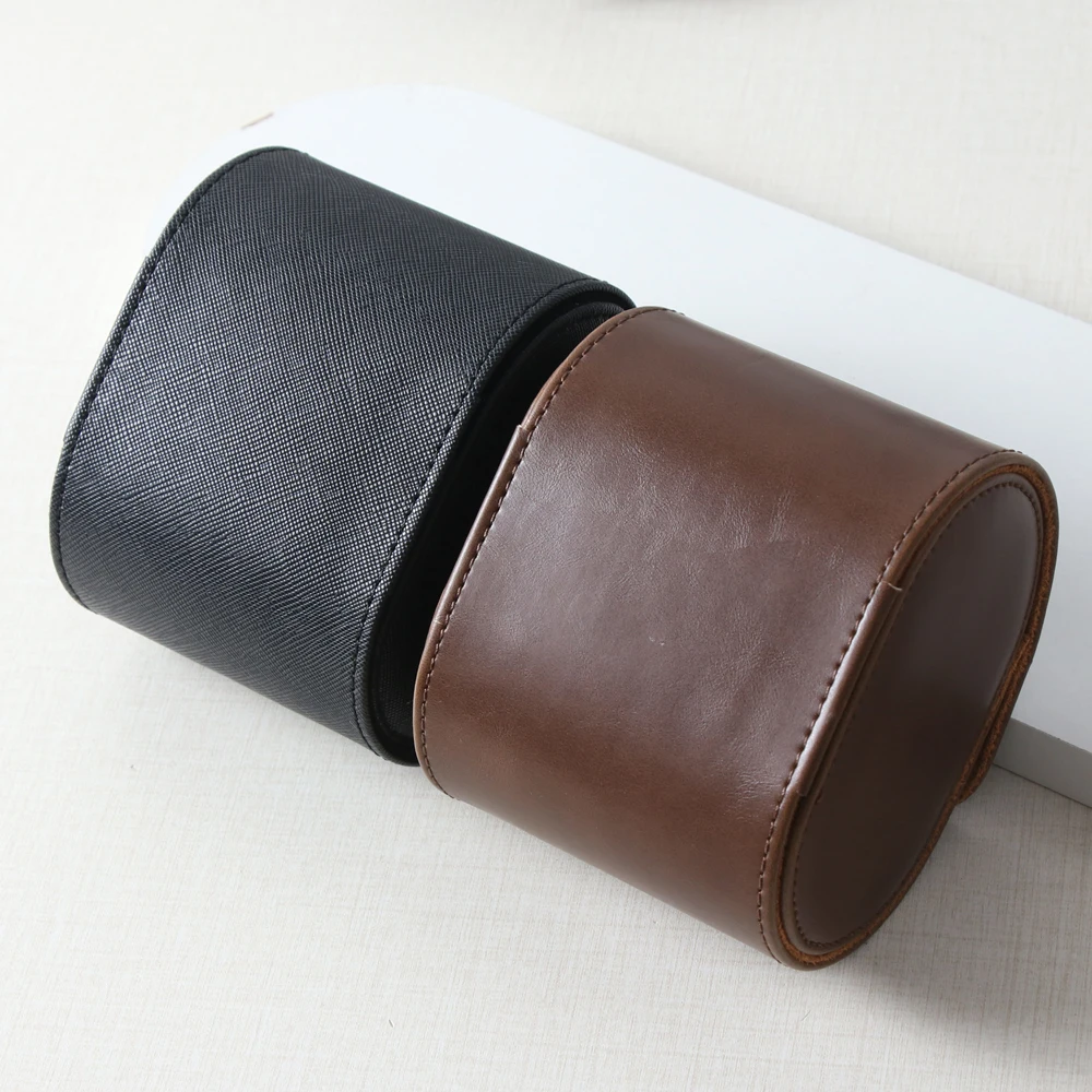 Black Brown Leather Material 1 slot Watch Box High Quality Luxury Watch Packaging Box Gift Packaging