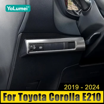 Stainless Car Head Lamp Light Switch Headlight Adjustment Knob Panel Control Trim For Toyota Corolla E210 2019-2022 2023 2024 1