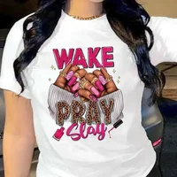 Graphic Print Crew Neck T-Shirt Casual Short Sleeve Top for Spring Summer Women's Clothing Clothes Lady Tees Tops Female T Shirt