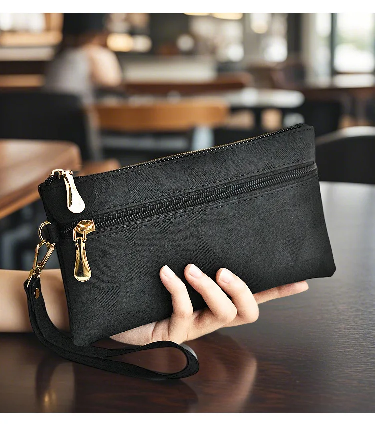 Lange Damen-Geldbörsen aus Leder, einfache modische Clutch-Tasche, lässige Handytaschen für Damen, große Kapazität, Reißverschluss-Geldbeutel für Damen – Detail 18