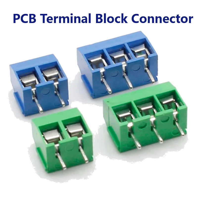 100Pcs PCB Mount Screw Terminal Block Connector Pitch 5.0mm KF301 Straight Pin 2P 3P Terminals Block Connector Assortment Kit