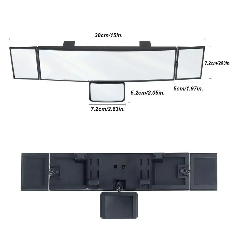 Car Mirror Interior Rearview Mirrors Panoramic Wide Angle Rearview Mirror Universal Interior Clip On Convex Rear View Mirror