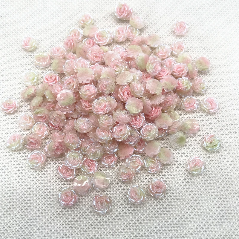 30pcs High Quality Glitter Resin Rose Flowers for Jewelry and DIY Nail Art
