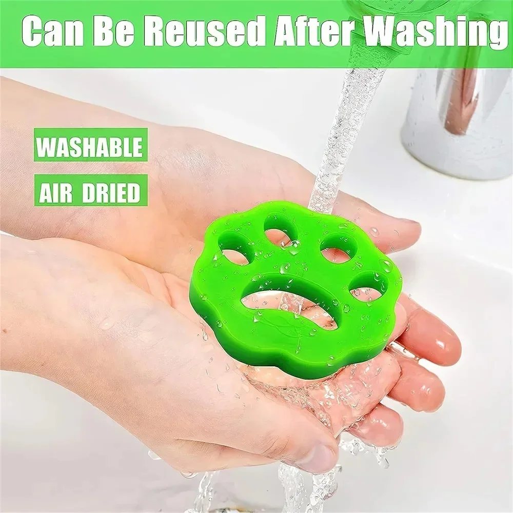 4PCS Cat Claw Silicone Hair Remover Washing Machine Clothes Dust Hair Collector Double-Sided Reusable Washable Cleaning Tools hair remover