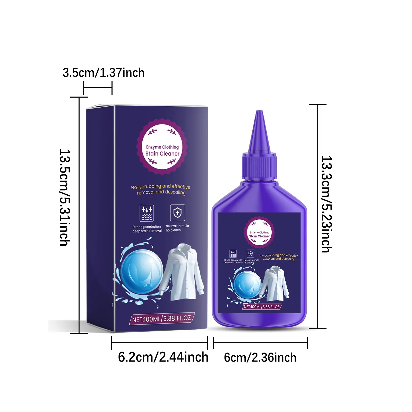 100ml Laundry Stain Remover Odour Remover Active Enzyme Cleaning Agent For Underwear Bra Pants T-Shirt Cleaning Supplies