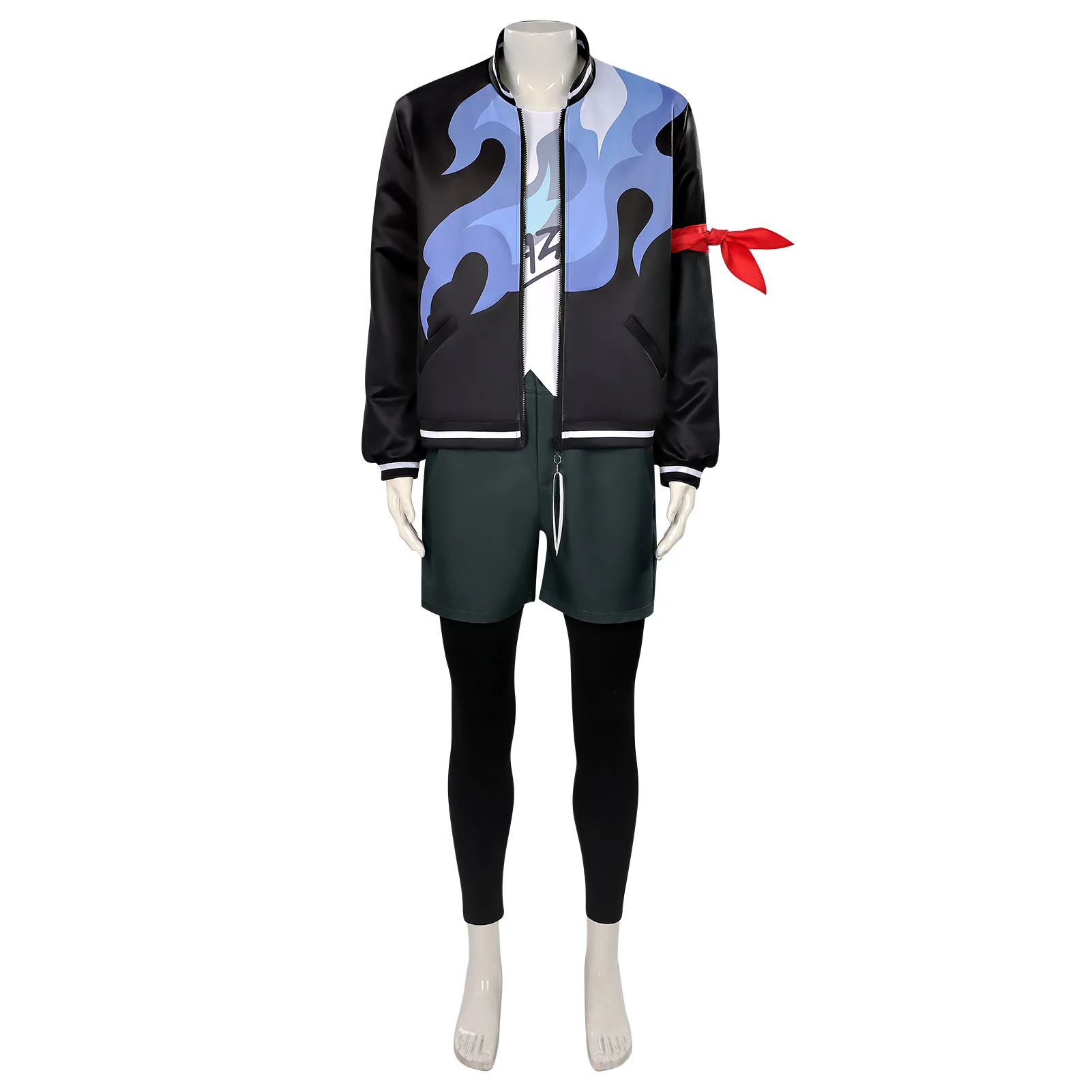 Nezha Birth of the Demon Child Red Flame Print Cosplay Costume